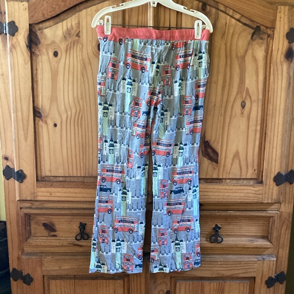 Women Munki Munki green orange London lounge pajama pants size M - Picture 8 of 8